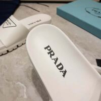 Prada Women Leather Slides in 20mm Heel-White (1)