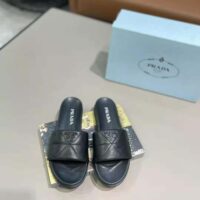 Prada Women Nappa Leather Slides in 20mm Heel-Black (1)