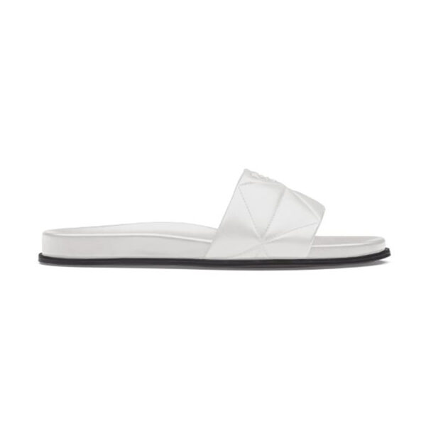 Prada Women Nappa Leather Slides in 20mm Heel-White (1)