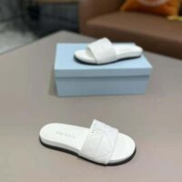 Prada Women Nappa Leather Slides in 20mm Heel-White (1)