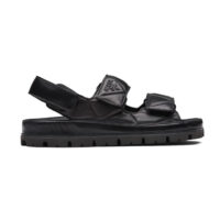 Prada Women Padded Nappa Leather Sandals-Black (1)