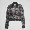 Prada Women Printed Fabric and Re-Nylon Jacket-Black