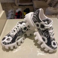 Prada Women Printed Nylon Sneakers-Black (1)