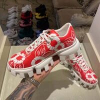 Prada Women Printed Nylon Sneakers-Red (1)