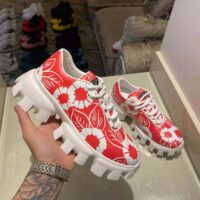 Prada Women Printed Nylon Sneakers-Red (1)