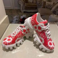 Prada Women Printed Nylon Sneakers-Red (1)