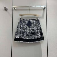 Prada Women Printed Tweed Miniskirt-Black (1)