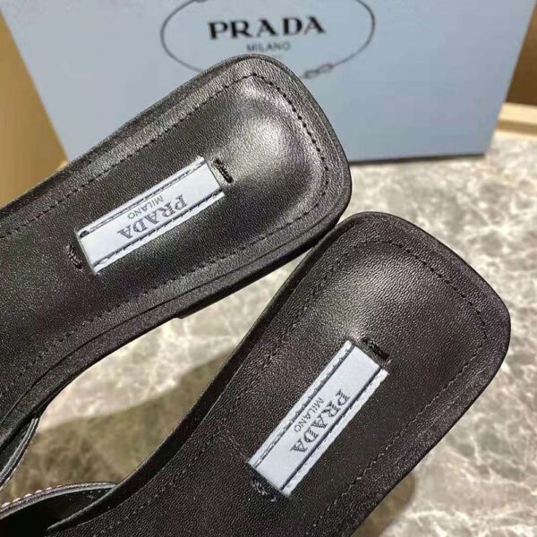 Prada Women Satin Slides with Crystals-Black (8)