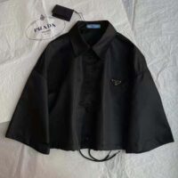 Prada Women Technical Silk Shirt-Black (1)