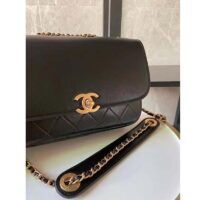 Chanel Women Flap Bag with Pocket Accessories Calfskin Leather-Black (1)