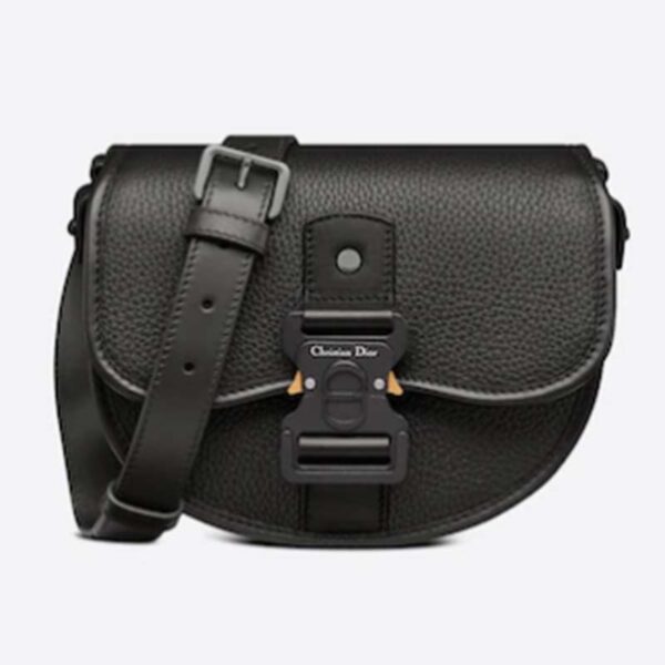 Dior Unisex CD Gallop Messenger Bag Black Grained Calfskin Interior Embossed Signature (2)