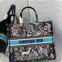 Dior Unisex CD Large Book Tote Blue Multicolor D-Constellation Embroidery (11)