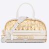 Dior Women CD Medium Vibe Zip Bowling Bag White Padded Étoile Calfskin