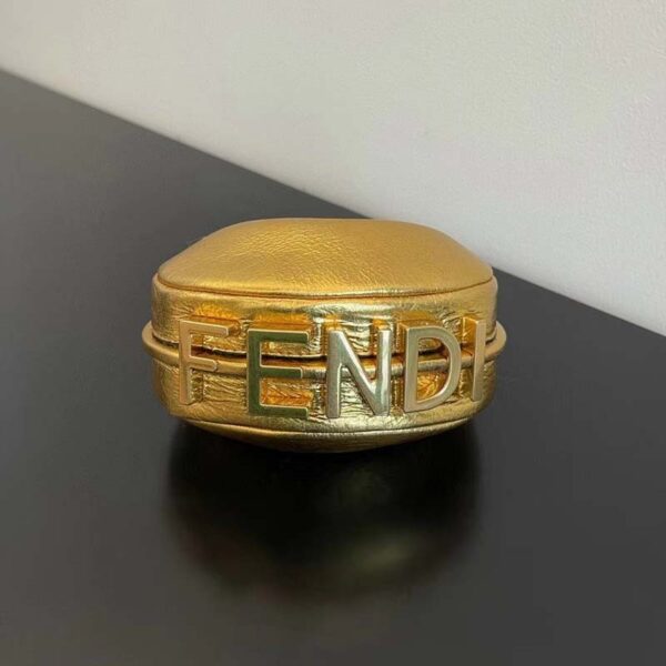 Fendi Women FF Fendigraphy Gold Leather Charm (3)