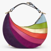 Fendi Women FF Fendigraphy Small Leather Bag Multicolor Inlay (10)