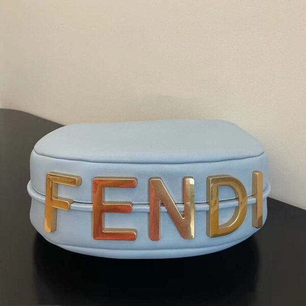 Fendi Women FF Fendigraphy Small Light Blue Leather Bag (1)