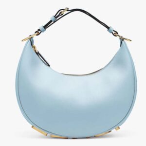 Fendi Women FF Fendigraphy Small Light Blue Leather Bag