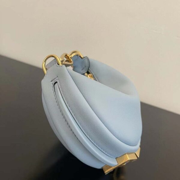 Fendi Women FF Nano Fendigraphy Light Blue Leather Charm (2)