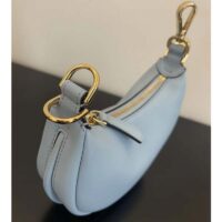 Fendi Women FF Nano Fendigraphy Light Blue Leather Charm (9)