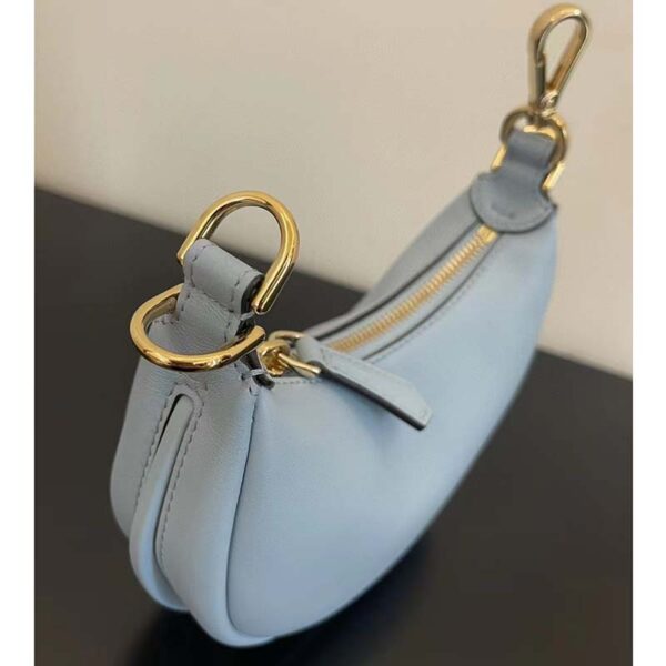 Fendi Women FF Nano Fendigraphy Light Blue Leather Charm (6)