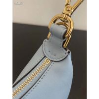 Fendi Women FF Nano Fendigraphy Light Blue Leather Charm (9)