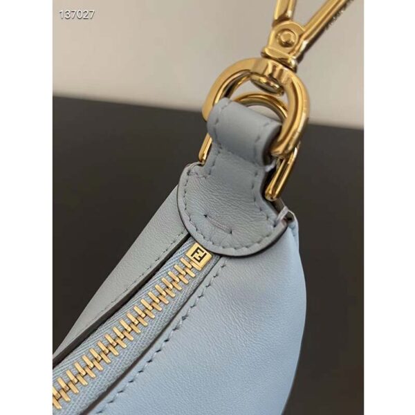 Fendi Women FF Nano Fendigraphy Light Blue Leather Charm (7)