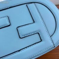 Fendi Women FF O’Lock Mini Camera Case Light Blue Leather Mini Bag (9)