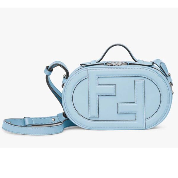 Fendi Women FF O’Lock Mini Camera Case Light Blue Leather Mini Bag (9)