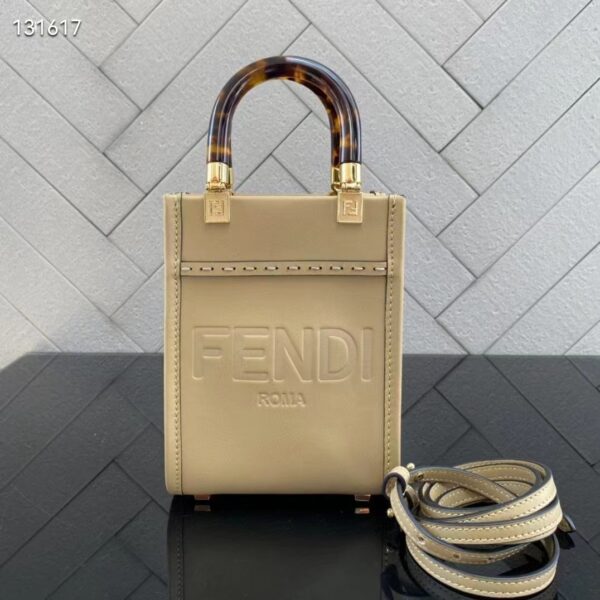 Fendi Women Mini Sunshine Shopper Pale Pink Leather Mini Bag (3)