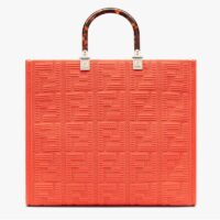 Fendi Women Sunshine Medium Red FF Fabric Shopper (9)