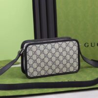 Gucci Unisex GG Shoulder Bag Beige Blue GG Supreme Canvas Interlocking G (14)