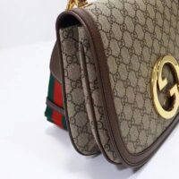 Gucci Women GG Blondie Medium Shoulder Bag Beige Ebony GG Supreme Canvas (6)