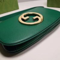 Gucci Women GG Blondie Shoulder Bag Emerald Green Leather Round Interlocking G (4)