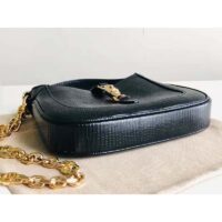 Gucci Women GG Jackie 1961 Lizard Mini Bag Black Lizard Gold-Toned Hardware (11)