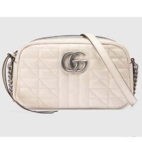 Gucci Women GG Marmont Small Shoulder Bag White Matelassé (10)