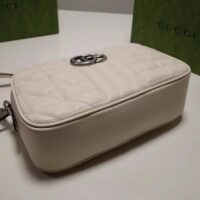 Gucci Women GG Marmont Small Shoulder Bag White Matelassé (10)