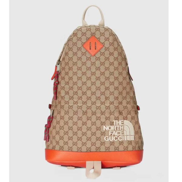 Gucci Unisex GG The North Face x Gucci Backpack Beige Ebony Original GG Canvas