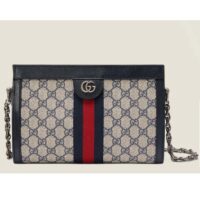 Gucci Women Ophidia GG Small Shoulder Bag Beige Blue GG Supreme Canvas (2)