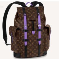 Louis Vuitton LV Unisex Christopher MM Backpack Monogram Macassar Coated Canvas (8)