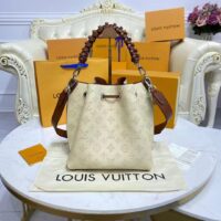 Louis Vuitton LV Unisex Muria Bucket Bag Crème Beige Mahina Perforated Calf Leather (13)