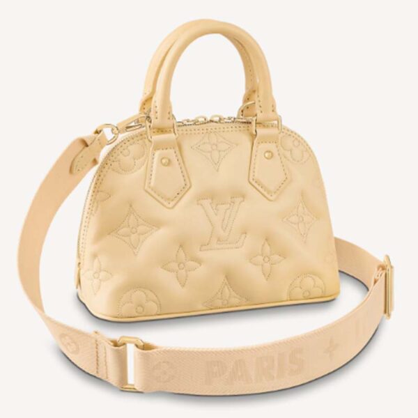 Louis Vuitton LV Women Alma BB Handbag Banana Yellow Quilted Embroidered Calf (12)