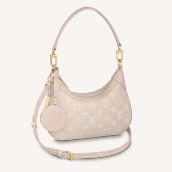 Louis Vuitton LV Women Bagatelle Beige Handbag Printed Embossed Grained Cowhide Leather (1)