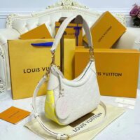 Louis Vuitton LV Women Bagatelle Beige Handbag Printed Embossed Grained Cowhide Leather (1)