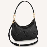 Louis Vuitton LV Women Bagatelle Black Handbag Monogram Empreinte Embossed Grained Cowhide (9)