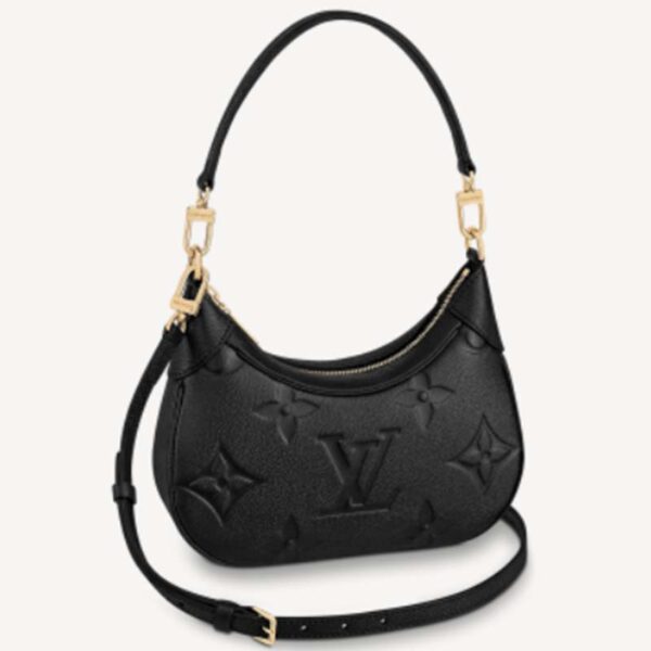 Louis Vuitton LV Women Bagatelle Black Handbag Monogram Empreinte Embossed Grained Cowhide (9)