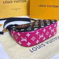 Louis Vuitton LV Women Bagatelle Black Handbag Printed Embossed Grained Cowhide Leather (9)