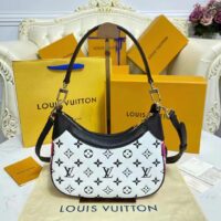 Louis Vuitton LV Women Bagatelle Black Handbag Printed Embossed Grained Cowhide Leather (9)