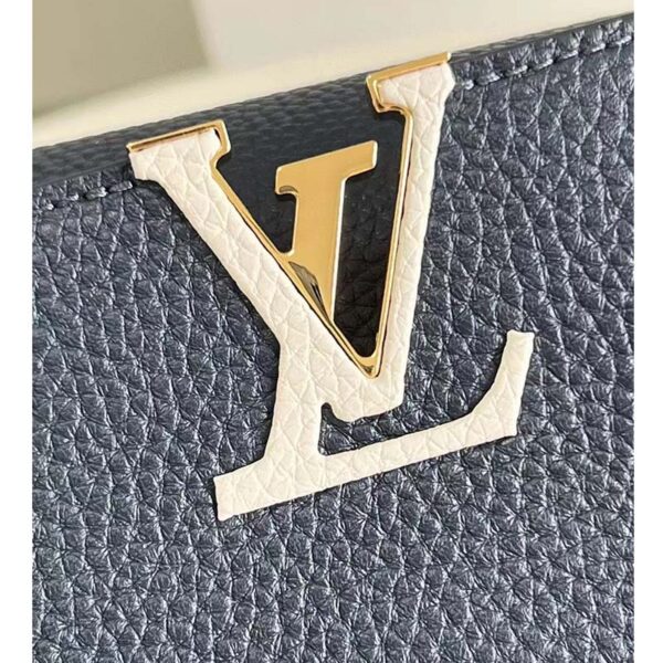 Louis Vuitton LV Women Capucines MM Handbag Blue Navy Taurillon Leather Canvas (1)