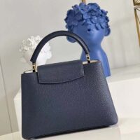 Louis Vuitton LV Women Capucines MM Handbag Blue Navy Taurillon Leather Canvas (3)