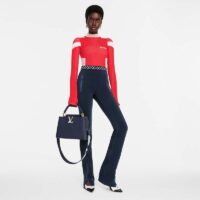 Louis Vuitton LV Women Capucines MM Handbag Blue Navy Taurillon Leather Canvas (3)